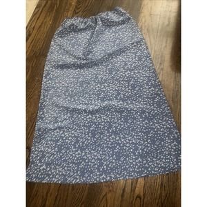 Vtg Floral Ditsy Modest Elasticized Waist Pull-On Maxi Bias Cut Skirt Large